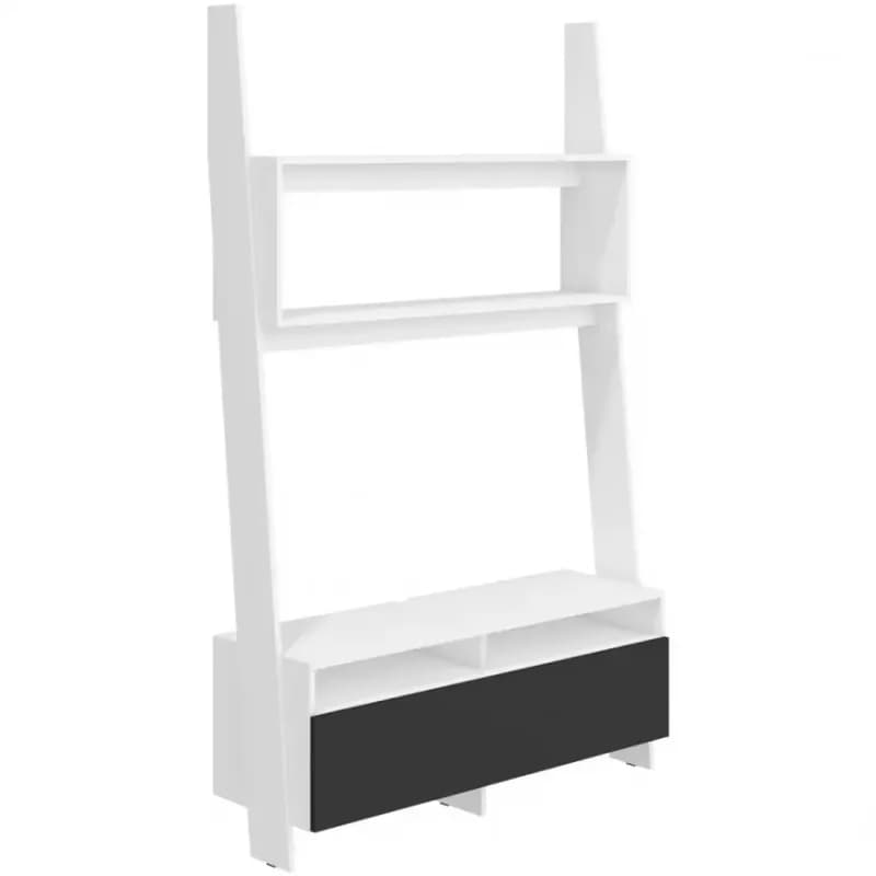 TV stolík Rack biely/čierny 1