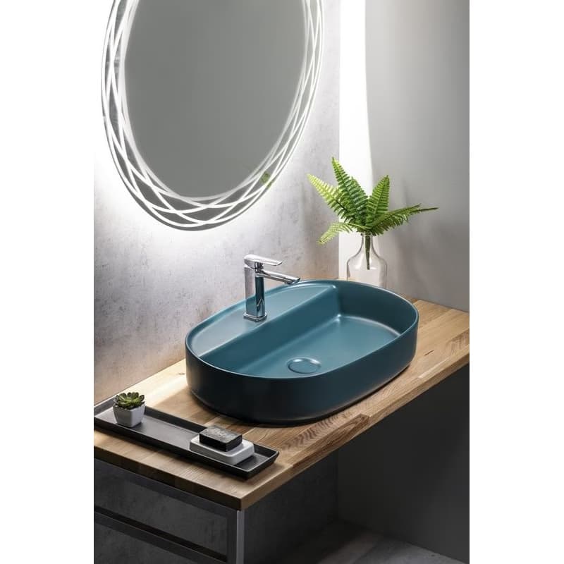 ISVEA - INFINITY OVAL keramické umývadlo na dosku, 60x40cm, matná zelena Petrol 10NF65060-2P 4