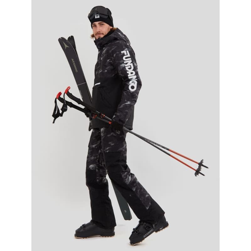 Pánska lyžiarska bunda FUNDANGO Tilbury Logo Anorak-893-black camouflage 5