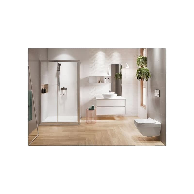 CERSANIT/S - SPRCHOVÝ KÚT OBDĹŽNIK 120x90X190 TRANSPARENT SKLO + VANIČKA S154-004-SET1 2