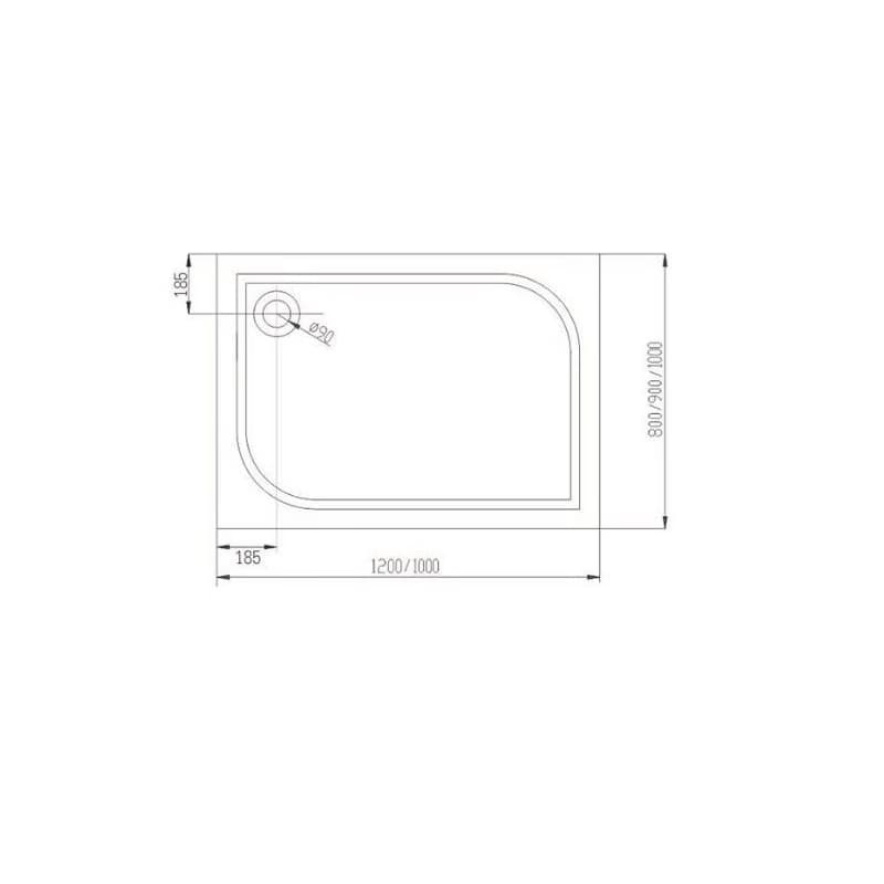 CERSANIT/S - SPRCHOVÝ KÚT OBDĹŽNIK 120x90X190 TRANSPARENT SKLO + VANIČKA S154-004-SET1 6