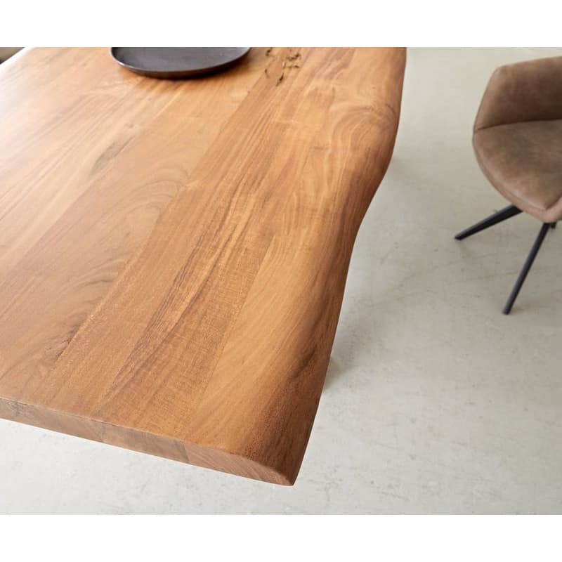 Jedálenský stôl Edge 260x100 XL akácia prírodná sklo Live-Edge 5