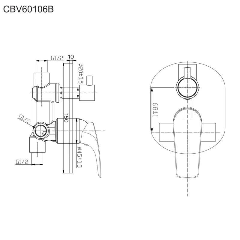 Mereo Vaňový set s dvojcestnou podomietkovú batérií CB650VE1 5