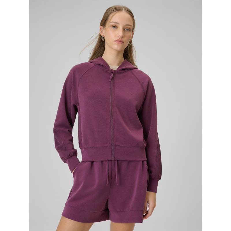 Dámska mikina so zipsom 4F SWEATSHIRT F2178-60S-BURGUNDY 2