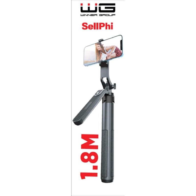 WG - Selfie tyč WG 7, Selfie tyč + tripod + teleskopický GoPro stojan, bluetooth, čierna 1