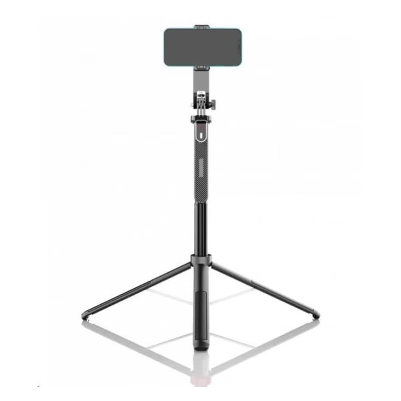 WG - Selfie tyč WG 7, Selfie tyč + tripod + teleskopický GoPro stojan, bluetooth, čierna 2