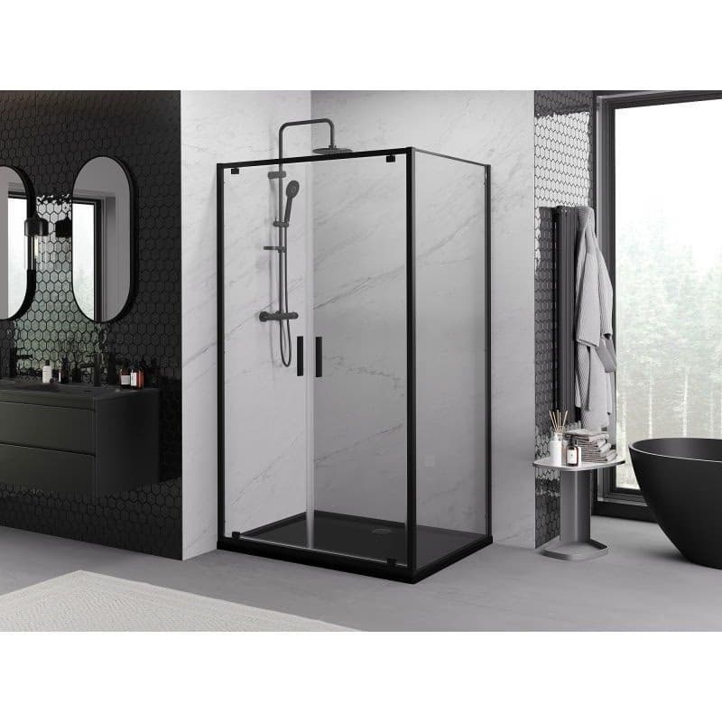 MEXEN/S - Exo sprchovací kút dvere krídlové 100 x 80, transparent, čierna 8182-100-080-70-00 2