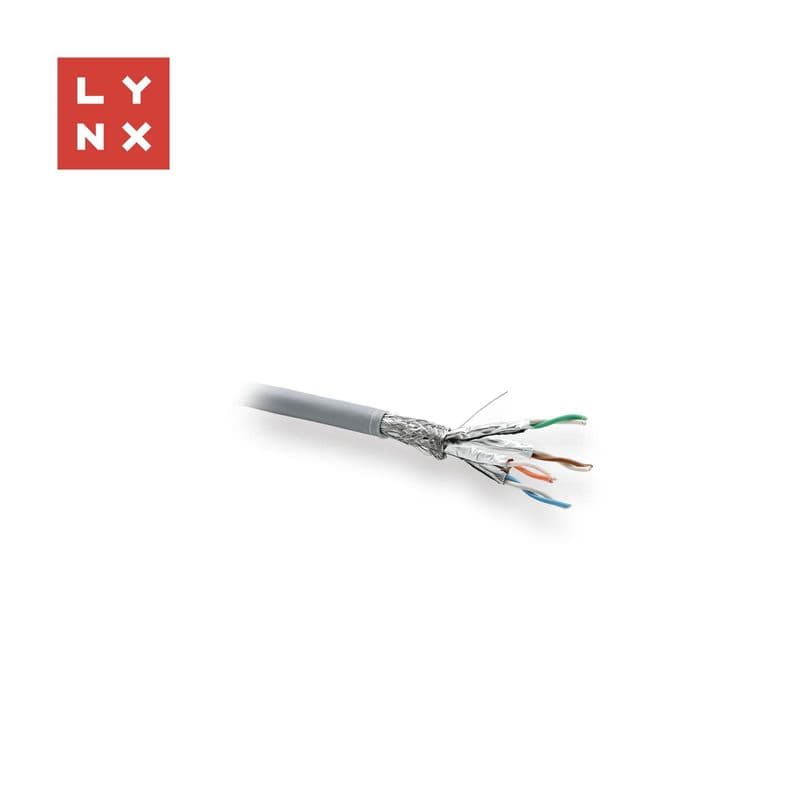 LYNX SFTP kábel, Cat6a, LSZH, celomedený, vnútorný, šedý, cievka 500m