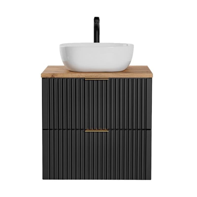 ArtCom Kúpeľňová skrinka s umývadlom a doskou ADEL Black DU60/2 | 60 cm 1