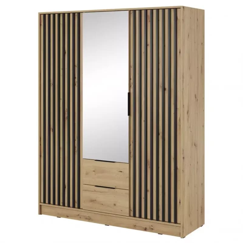Skriňa Nelly 3d Zrkadlo Dub Artisan/Čierna 1