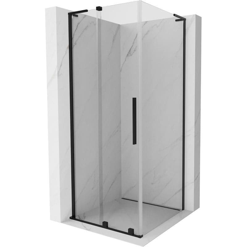 MEXEN/S - Velar L sprchovací kút, posuvné dvere 100 x 100, transparent, čierna 871-100-100-03-70 1