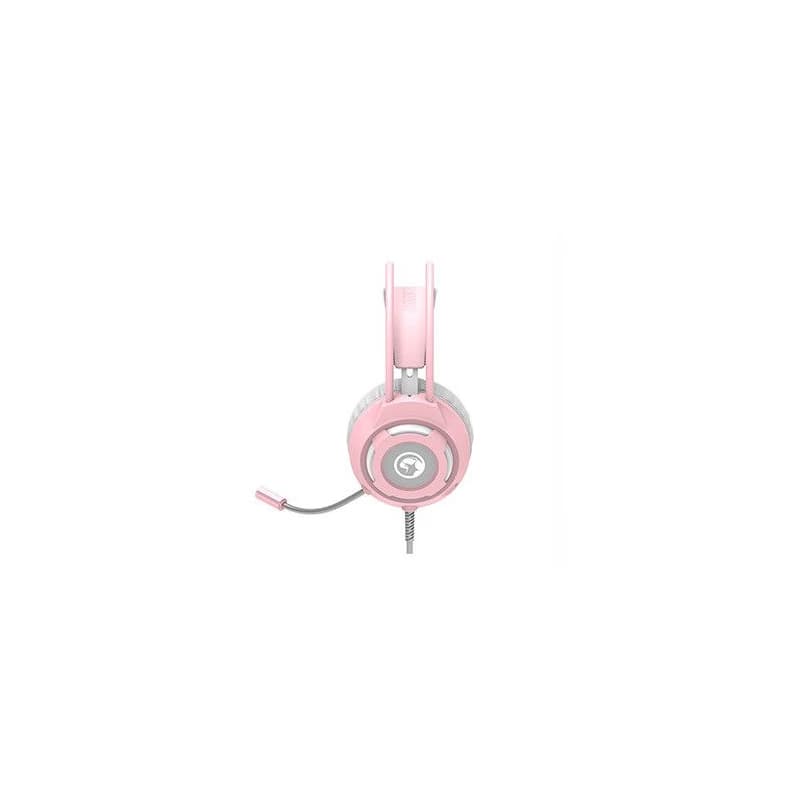 Marvo HG8936 sluchátka s mikrofónom, káblové, ružové, podsvietené, 3.5 mm jack + USB 2