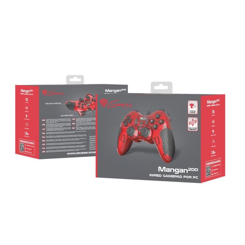 Drôtový gamepad Genesis Mangan 200, pre PC, vibrácie 6