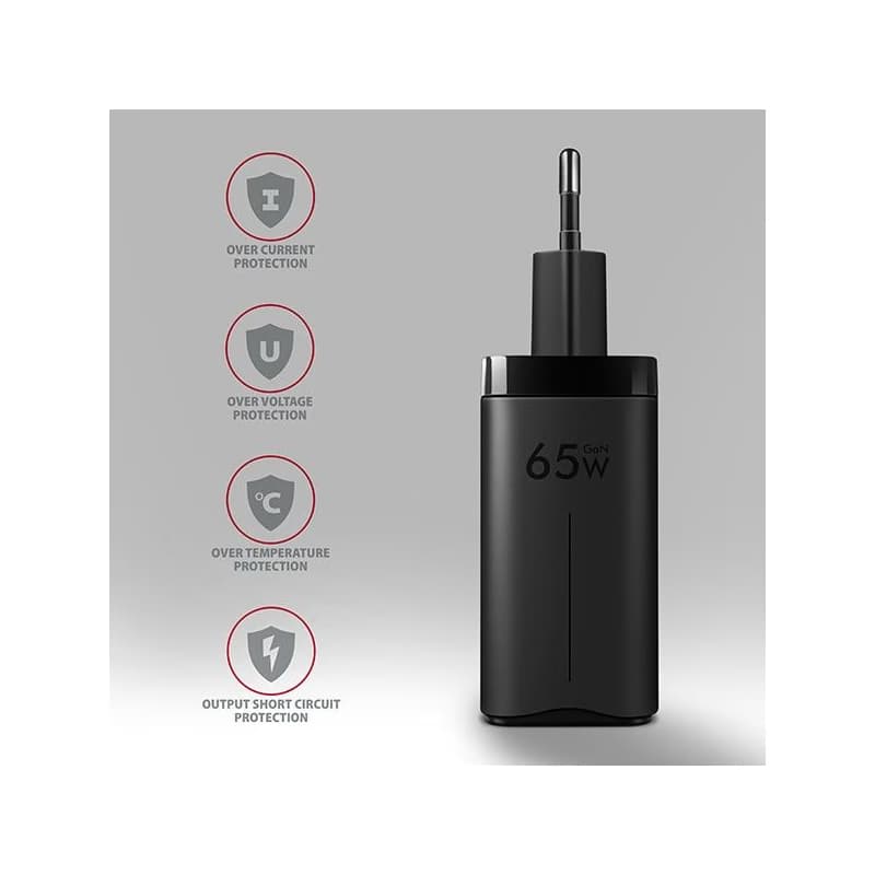 AXAGON ACU-DPQ65, GaN nabíjačka do siete 65W, 3x port (USB-A + dual USB-C), PD3.0/QC4+/PPS/Apple, čierna 5