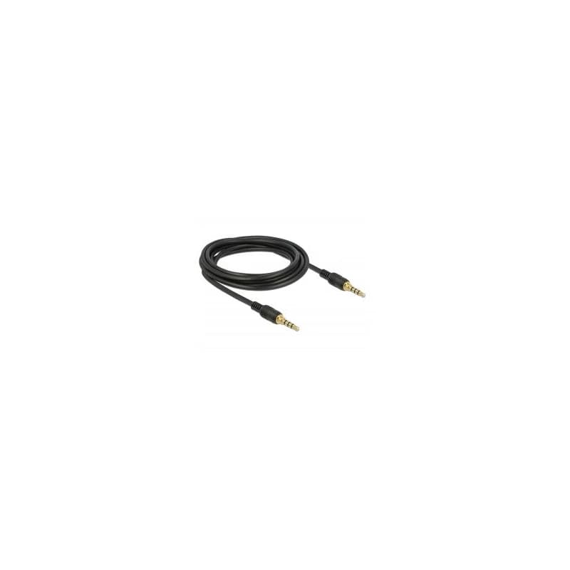 Delock Kábel Stereo Jack 3,5 mm 4 pin samec > samec 3 m čierny 3