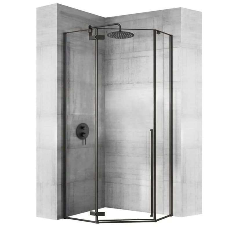 REA - Sprchovací kút Diamond 100x100 čierny matný REA-K5623