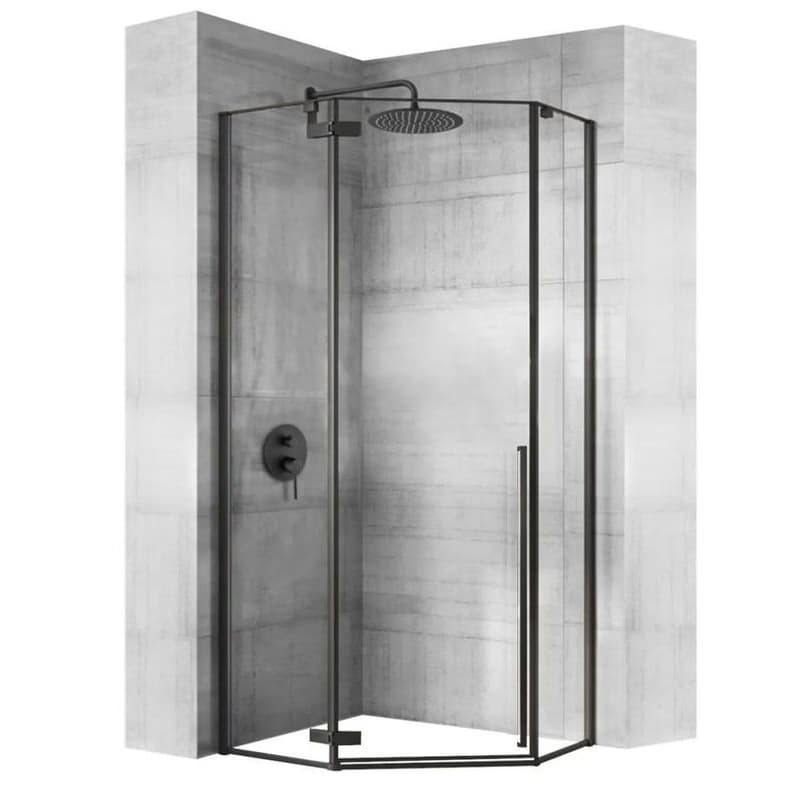 REA - Sprchovací kút Diamond 100x100 čierny matný REA-K5623 2