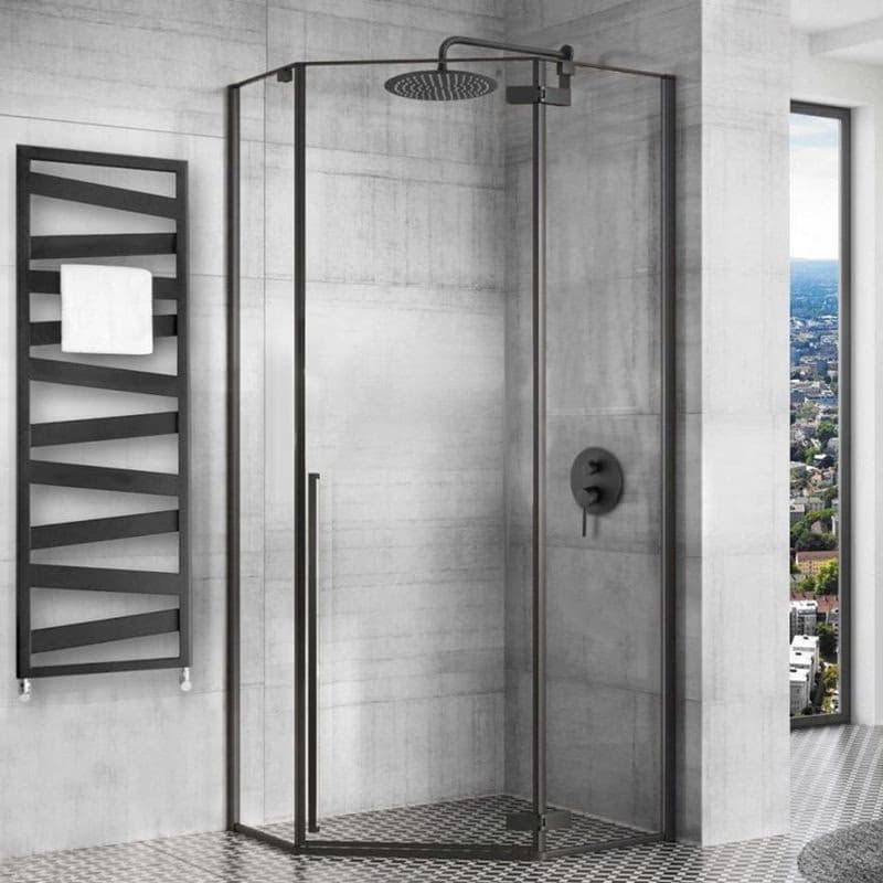REA - Sprchovací kút Diamond 100x100 čierny matný REA-K5623 3