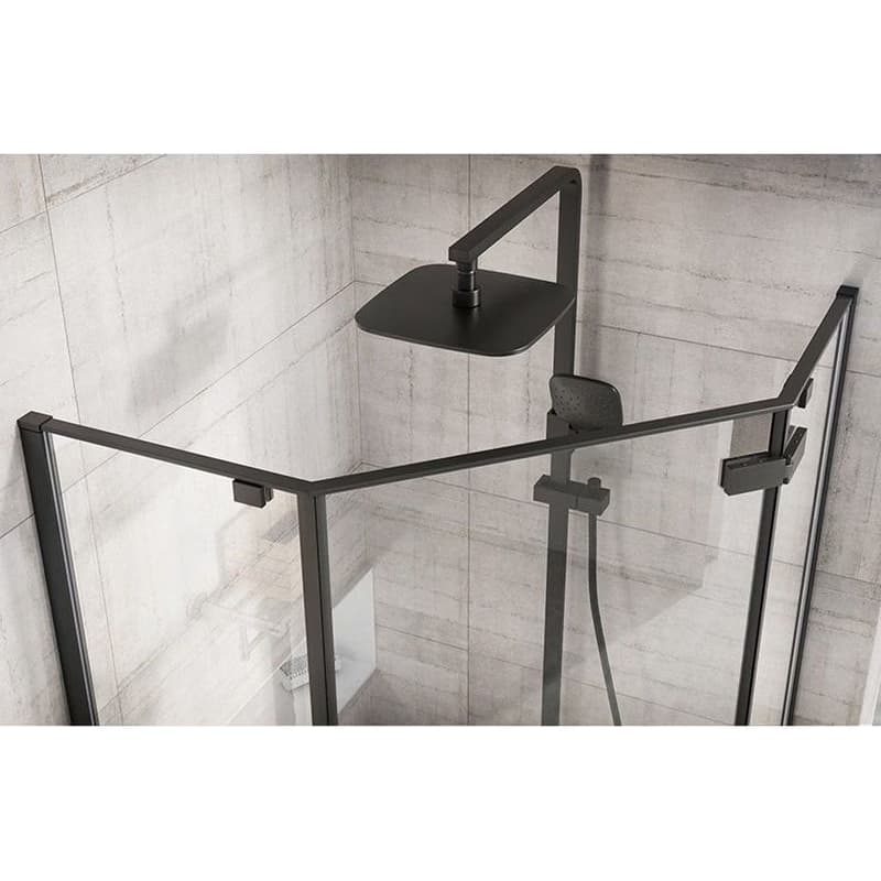 REA - Sprchovací kút Diamond 100x100 čierny matný REA-K5623 5