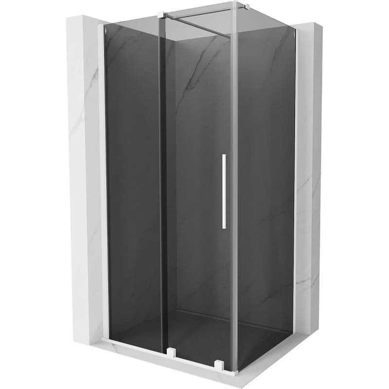 MEXEN/S - Velár sprchovací kút, posuvné dvere 100 x 90, grafit, biela 871-100-090-41-20