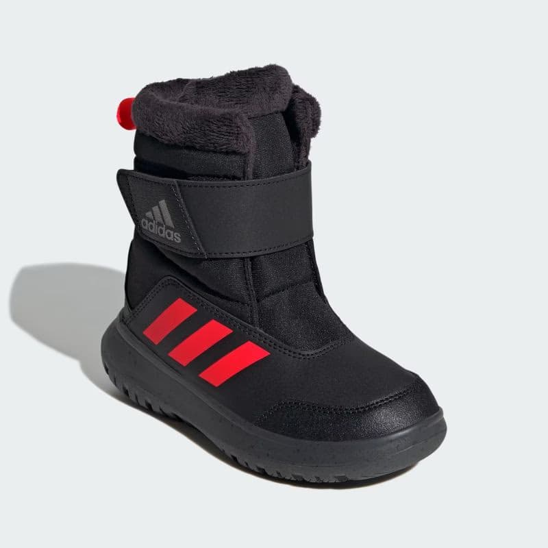 Chlapčenské vysoké zimné topánky ADIDAS Winterplay core black solar red iron metalic 3