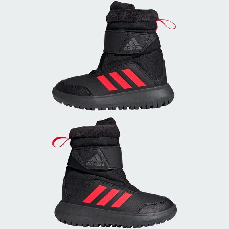 Chlapčenské vysoké zimné topánky ADIDAS Winterplay core black solar red iron metalic 5