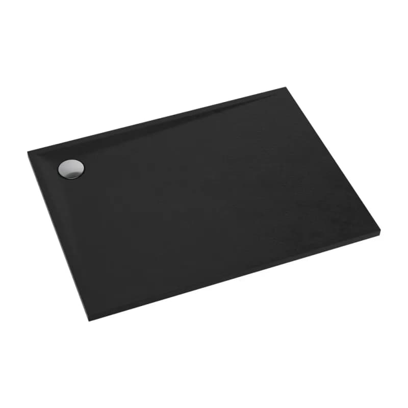 OMNIRES - STONE obdĺžniková sprchová vanička s kamennou štruktúrou, 90 x 100 cm čierna mat /BLM/ STONE90/100BL 1