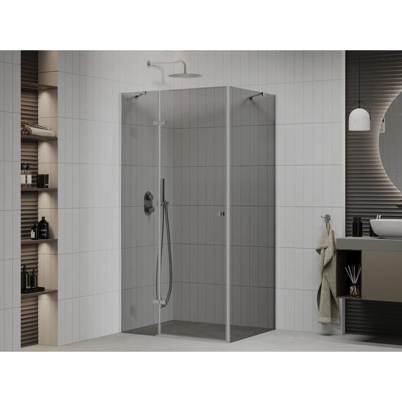 MEXEN/S - ROMA sprchovací kút 100x80, grafit, chróm 854-100-080-01-40 2