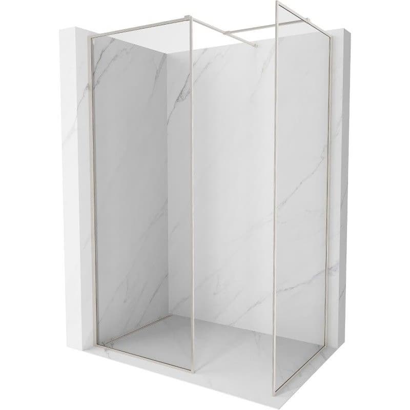 MEXEN/S - Kyoto-F Sprchová zástena WALK-IN s rámom 135 x 100, transparent 8 mm, nikel kartáčovaný 800-135-202-04-97-100 1