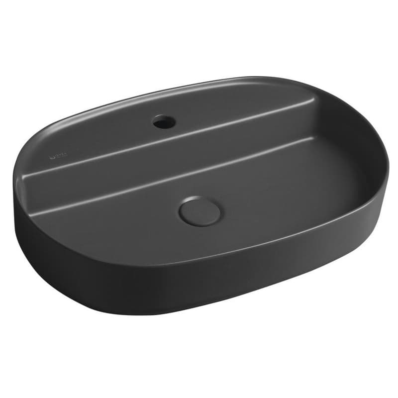ISVEA - INFINITY OVAL keramické umývadlo na dosku, 60x40cm, antracit 10NF65060-2C