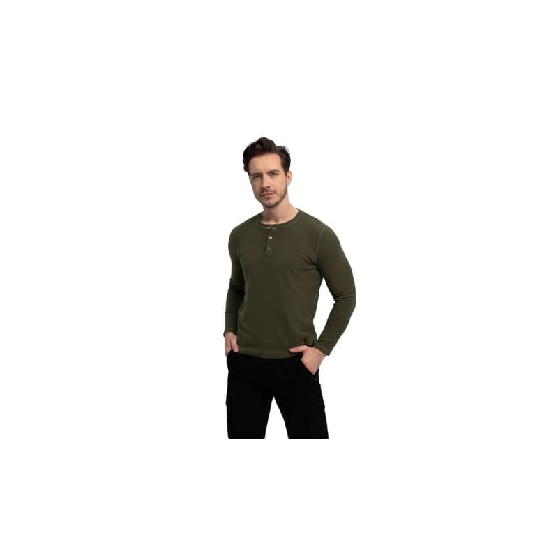 Pánske tričko s dlhým rukávom VOLCANO L-AZUX-302-KHAKI 1