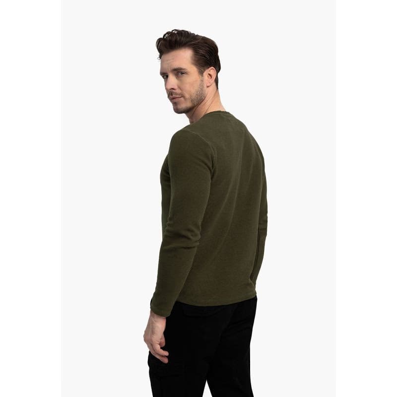 Pánske tričko s dlhým rukávom VOLCANO L-AZUX-302-KHAKI 2