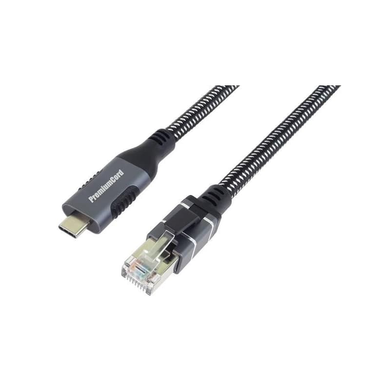 PremiumCord Ethernetový kábel USB-C -> LAN RJ45 10/100/1000 MBIT 1m 1