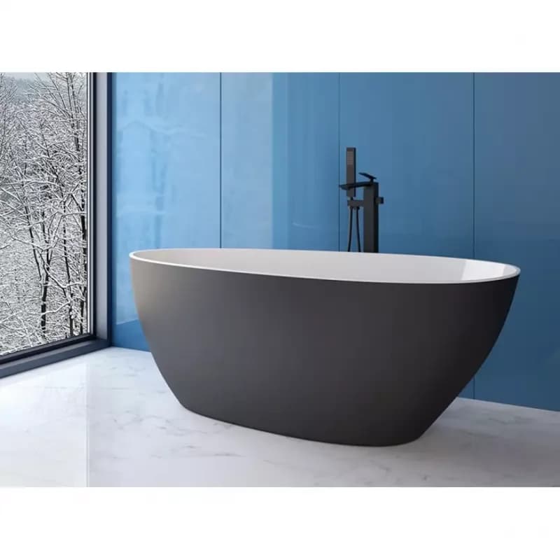 Vaňa Goya 160/70 čierny mat + sifón klik-klak chróm 1