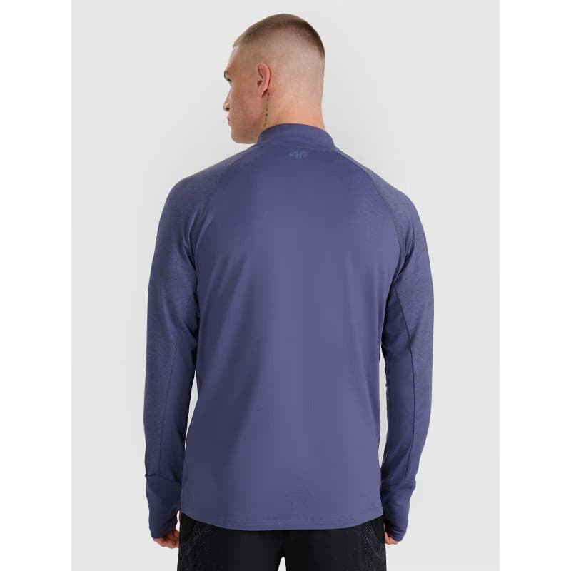 Pánska zateplená bežecká mikina s 1 2 zipsom 4F SWEATSHIRT FNK M576-WAW25TFSWM576-32S-DENIM 4