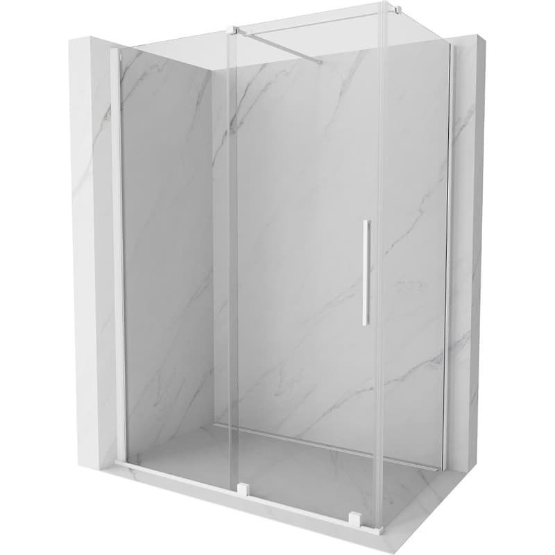 MEXEN/S - Velár sprchovací kút 160 x 75, transparent, biela 871-160-075-01-20