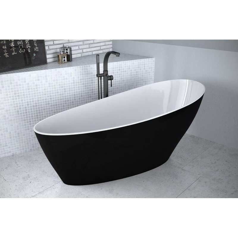 BESCO - Voľne stojaca vaňa KEYA (SAPRI) - Farba - Čierna / biela, Rozmer vane - 165 × 70 cm VANSAP16BW 2