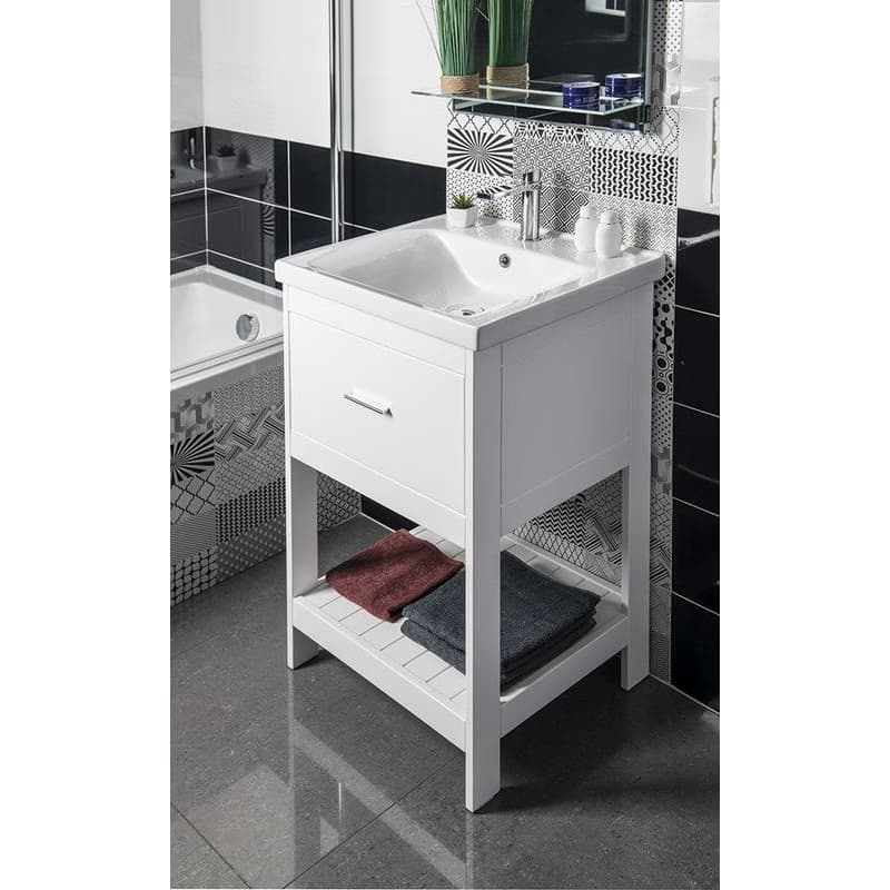 AQUALINE - ZUNO 55 keramické umývadlo nábytkové 55x45cm, biela 9055 6