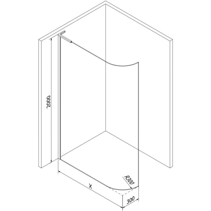 MEXEN/S - KiotoL Sprchová zástena WALK-IN 100 x 200, transparent, chróm 800-100-103-01-06 6