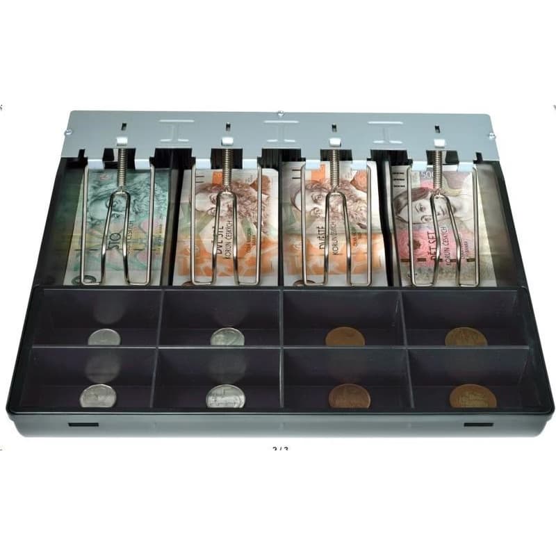 Virtuos samostatný plastový zakladač 4/8, kovové držiaky bankoviek 2