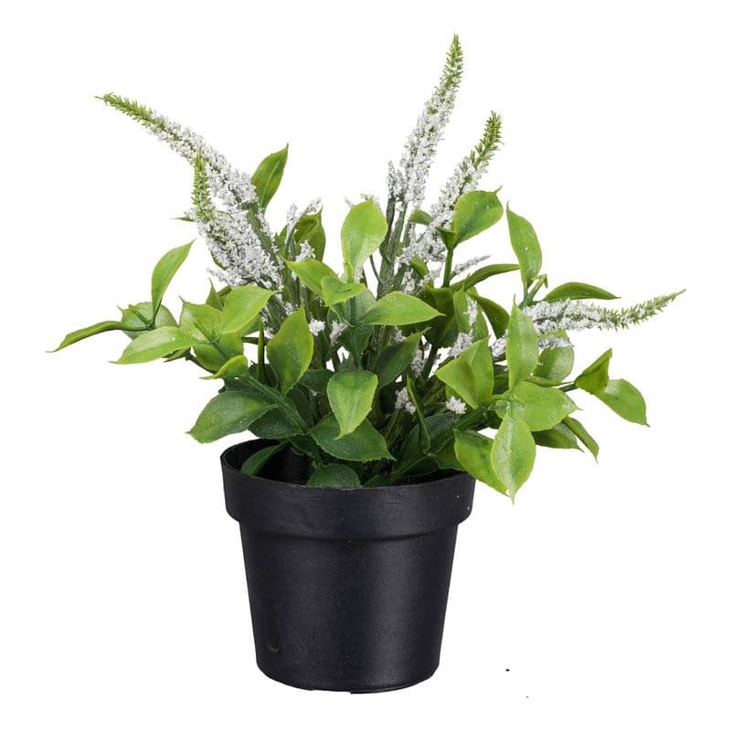 Umelá ruža v kvetináči, výška 18 cm, biela 1