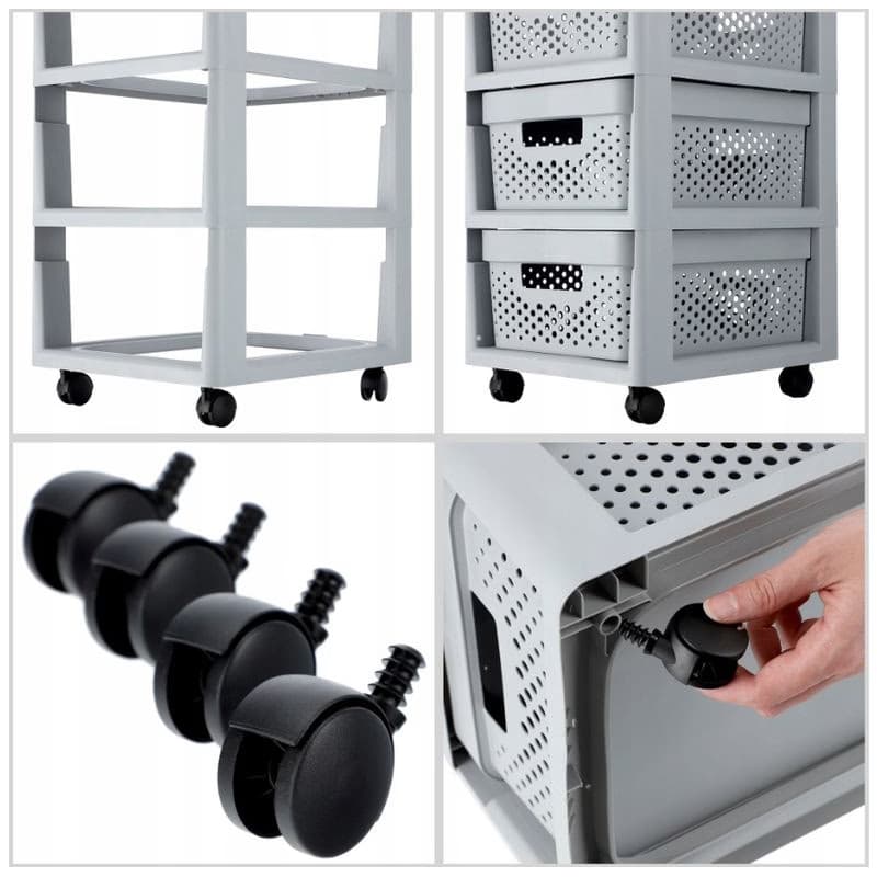 CURVER Zásuvkový regál INFINITY DOTS 4x11L | sivá 4