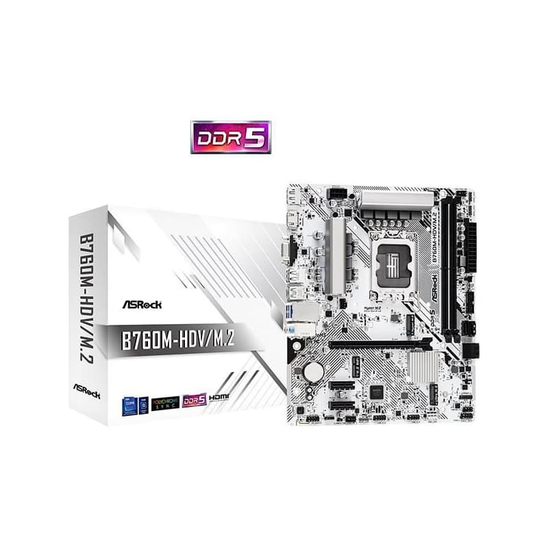 ASRock MB Sc LGA1700 B760M-HDV/M.2, Intel B760, 2xDDR5, 1xDP, 1xHDMI, 1xVGA, mATX 1