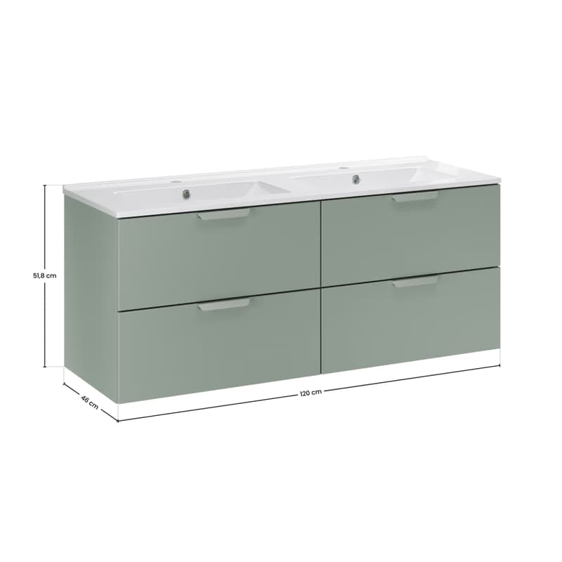 ArtCom Kúpeľňová skrinka s umývadlom ASTER Green U120cm | 120 cm 2