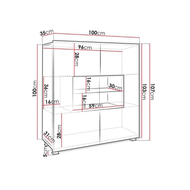 ArtGiB Komoda CALABRINI C-02 | biela/biely lesk 6
