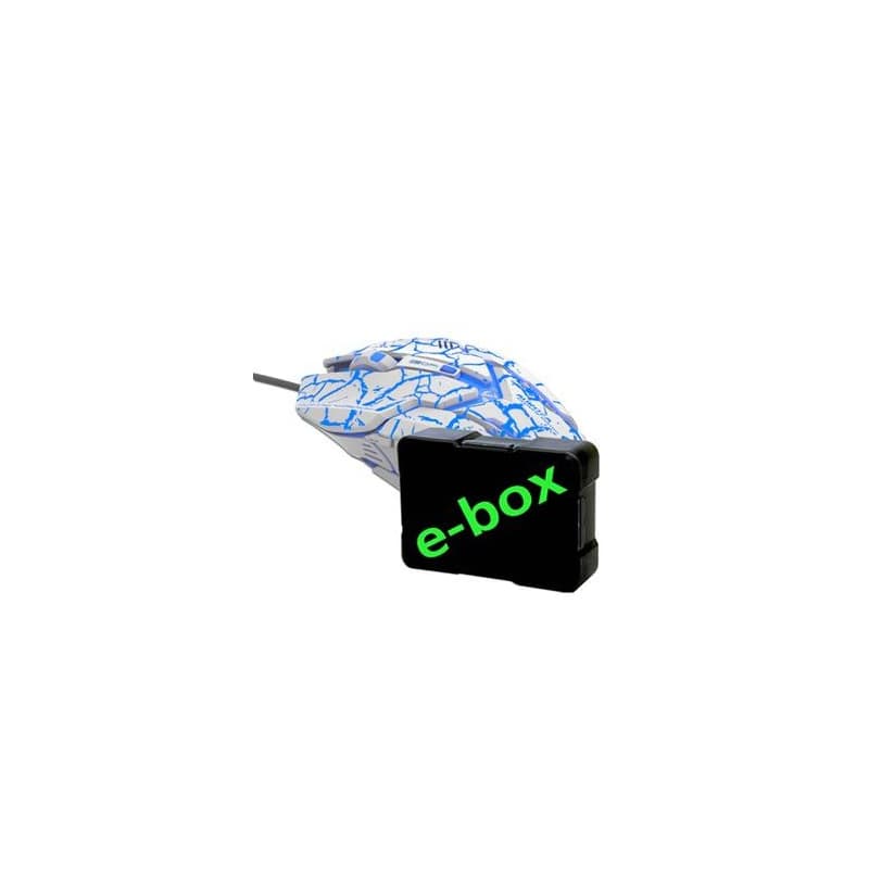 E-blue Auroza Gaming Myš káblová, biela, 4000DPI, e-box