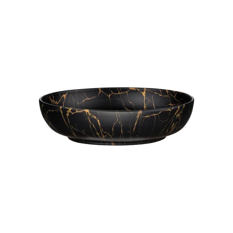 ArtCom Keramické umývadlo MONA MB12 | čierny mat/zlatá 52 cm 1