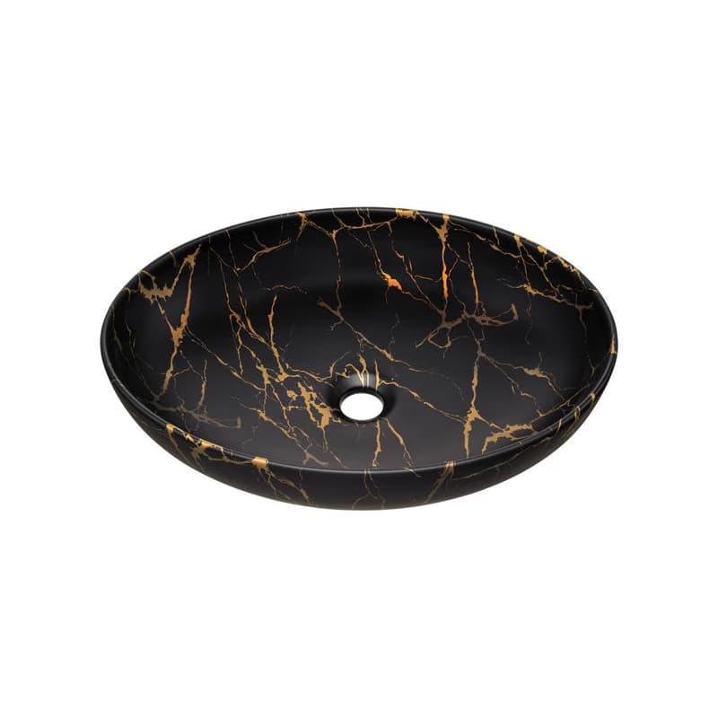 ArtCom Keramické umývadlo MONA MB12 | čierny mat/zlatá 52 cm 2