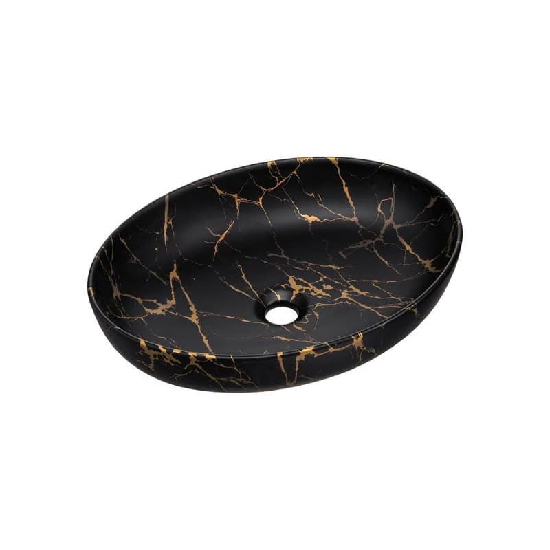 ArtCom Keramické umývadlo MONA MB12 | čierny mat/zlatá 52 cm 3