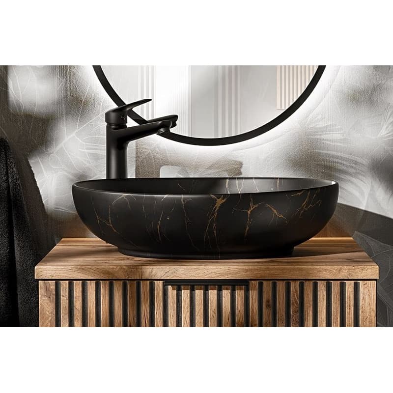 ArtCom Keramické umývadlo MONA MB12 | čierny mat/zlatá 52 cm 4